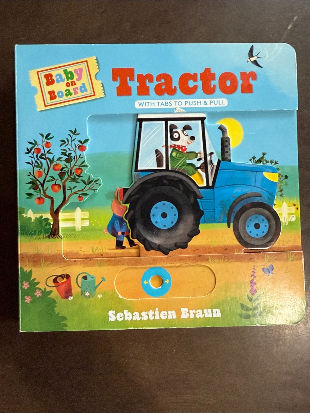 Baby on Board Blue Tractor Push & Pull Board Book by